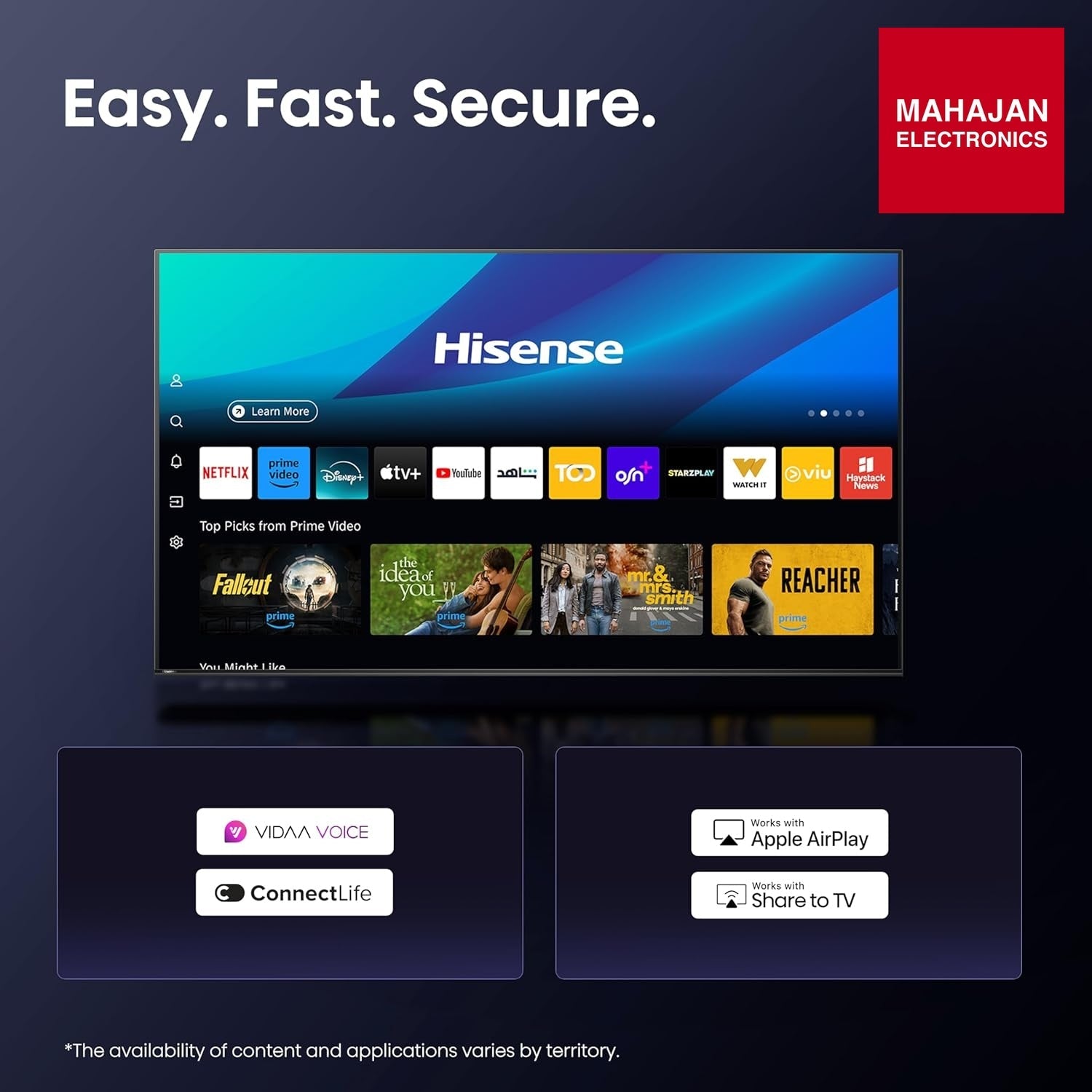 Hisense 43E4S 43 inch Smart TV, Full HD TV 43 inch, Budget Smart TV, Bezel less TV India.-Online Mahajan – Mahajan Electronics Online.