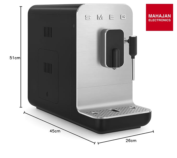 Smeg, BCC12BLMEU Automatic Espresso Coffee Machine, Steam Lance, Integrated Coffee Grinder, 1.4L Tank – Mahajan Electronics Online.