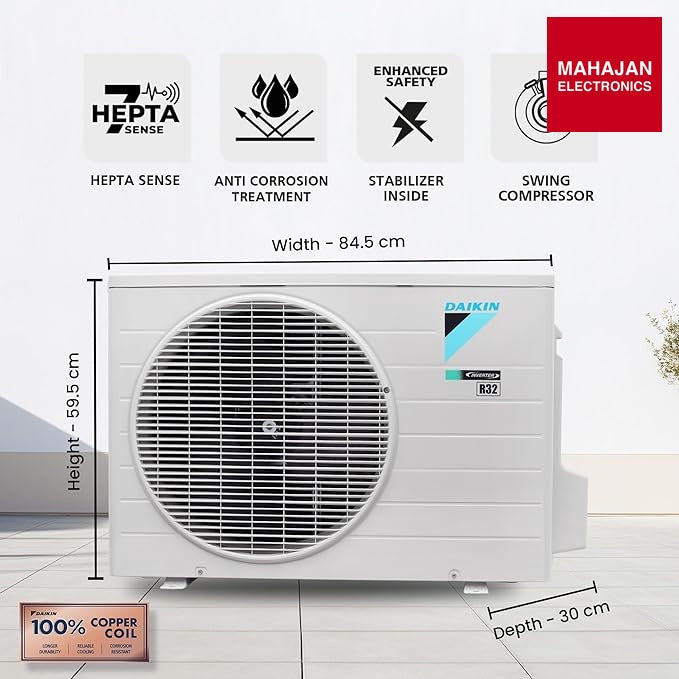 Daikin FTKM53XV16 (2026 Series) 1.5 Ton 5 Star Inverter Split AC | Streamer Discharge | Copper Condenser – Mahajan Electronics Online.