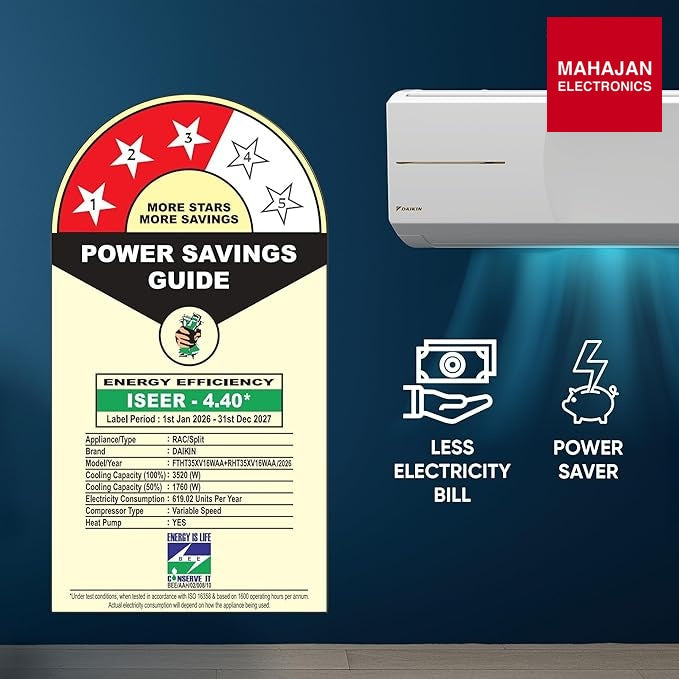 Daikin FTHT35XV16 (2026 Series) 1 Ton 3 Star Hot & Cold Heat Pump Inverter Split Air Conditioners – Mahajan Electronics Online.