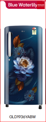 LG GLD1936YABW 185 L 3 Star Direct-Cool Single Door Refrigerator ( Blue Water Lily, Fast Ice Making, Gross – Mahajan Electronics Online.