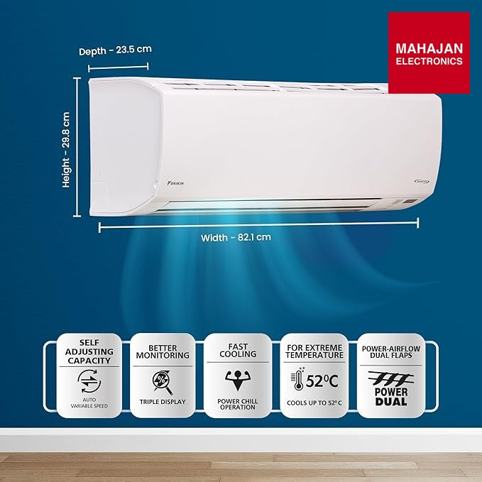 Daikin GTKL35XV16 1 Ton 3 Star Inverter Split AC (Hepta Sense, Dew Clean Technology, 3 Stage Filtration, – Mahajan Electronics Online.