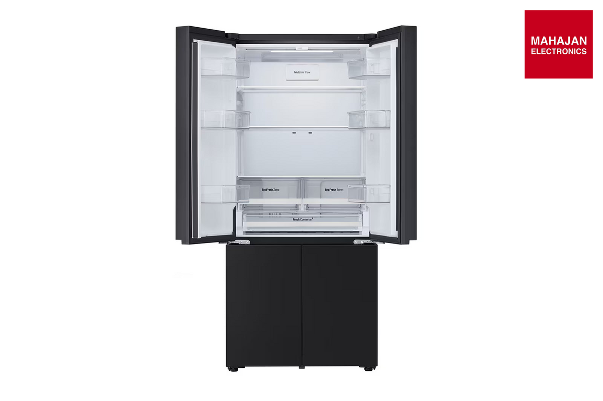 LG GV-B25FFGMB 610L French Door Refrigerator, Fresh Converter+, Wi-Fi Convertible, DoorCooling+ Black Glass – Mahajan Electronics Online.