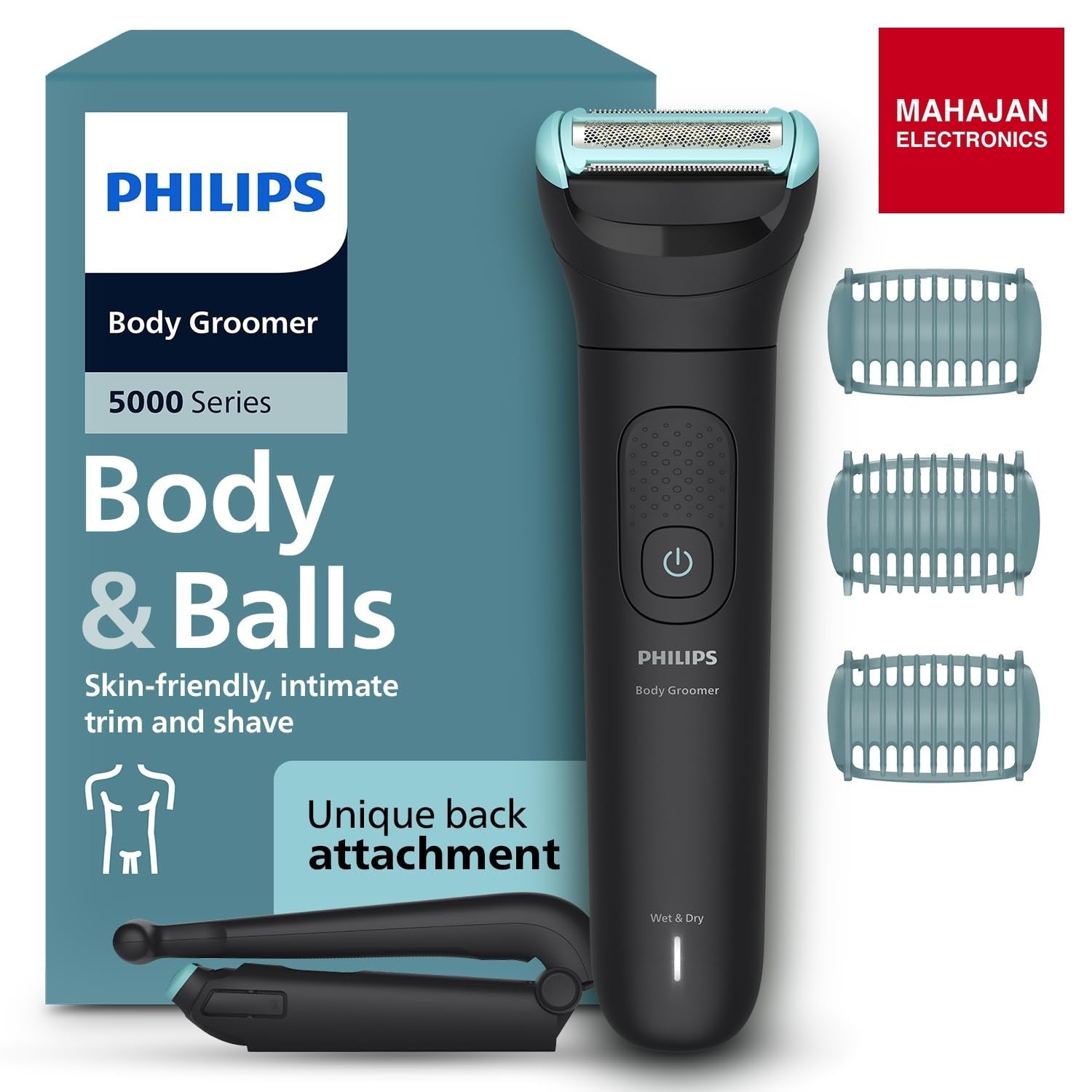 Philips BG5475 Body & Balls Trimmer for Men Private Parts | Back Attachment | Clinically Tested on Sensitive – Mahajan Electronics Online.