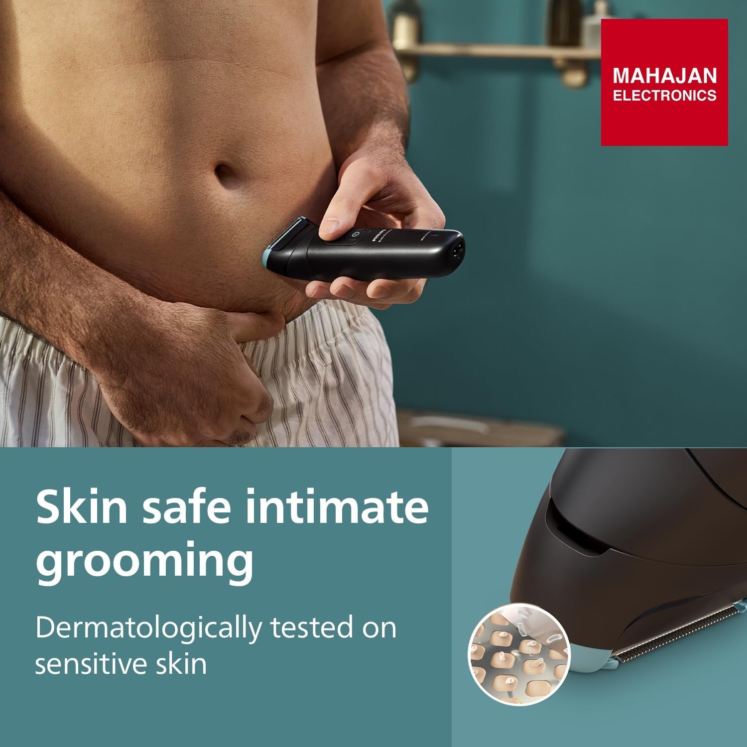 Philips BG5475 Body & Balls Trimmer for Men Private Parts | Back Attachment | Clinically Tested on Sensitive – Mahajan Electronics Online.