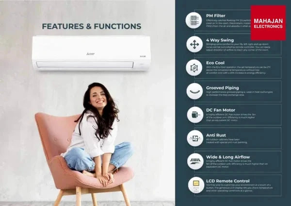 Mitsubishi Electric MS-MU-AGZ19VF-DA2-KT 1.6 Ton 2 Star Fixed Speed Split Air Conditioner-Online Mahajan – Mahajan Electronics Online.