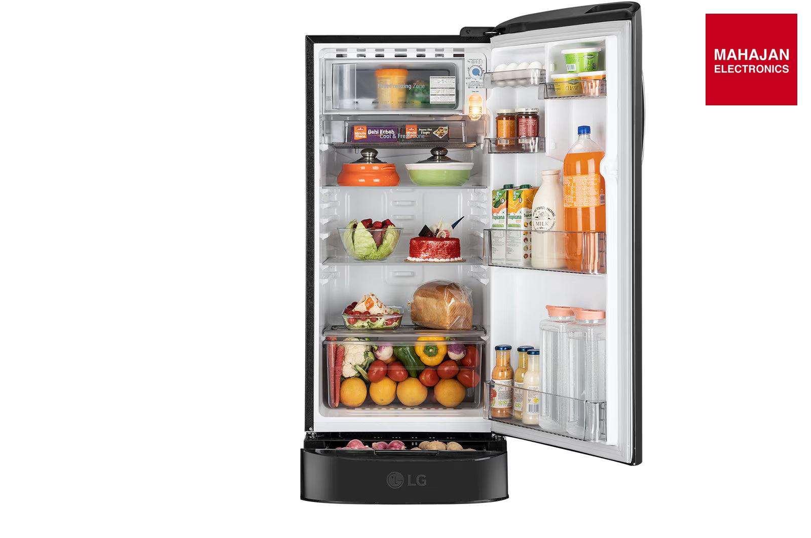LG GLD1936ZAEL 185 L Single Door Refrigerator with Base Stand Drawer, Smart Inverter Compressor, Direct Cool β Mahajan Electronics Online.
