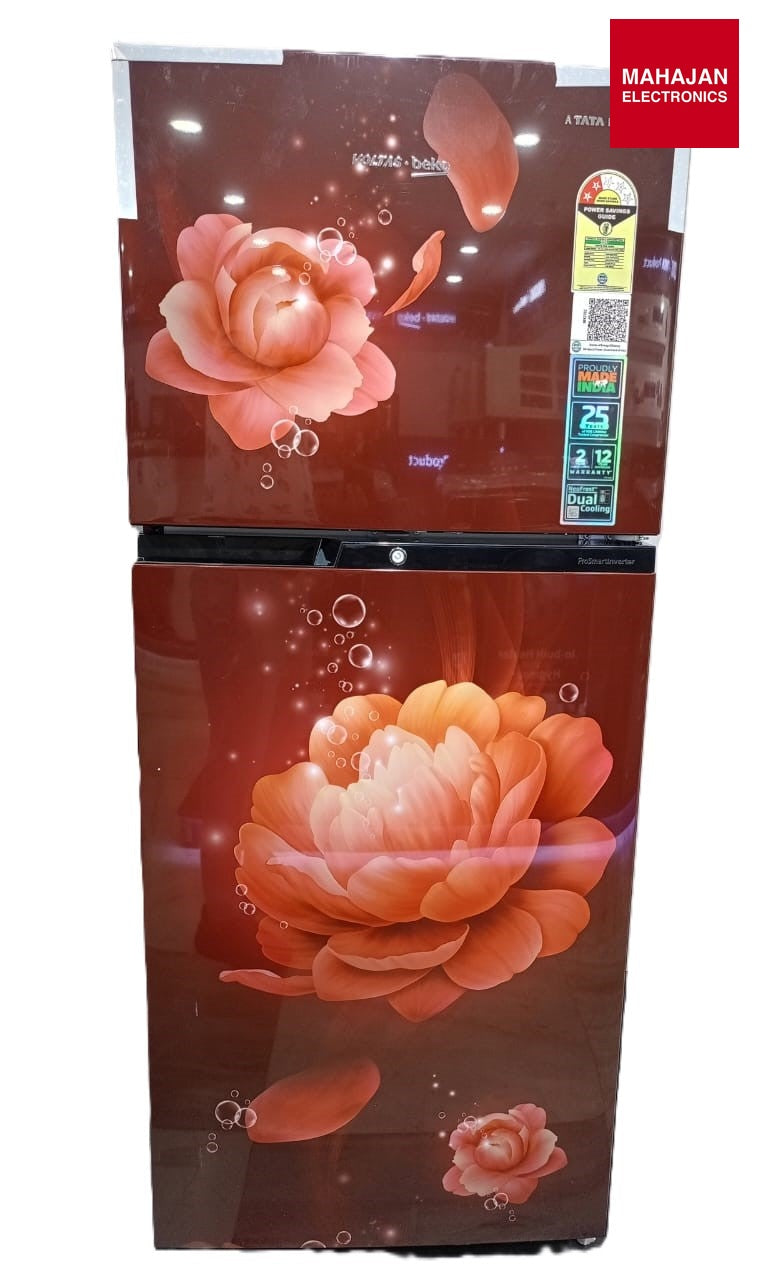 Voltas Beko RFF284C/2WPV100RBWDP 245L 2 Star Frost Free Double Door Refrigerator ProSmart Inverter | Blossom β Mahajan Electronics Online.