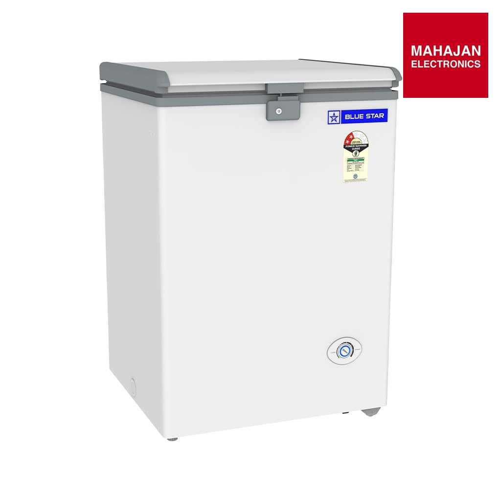 Blue Star HT2-N130 130L Double Door Deep Freezer ( 108L STORAGE)| R290 | 2 Star | White-Online Mahajan โ Mahajan Electronics Online.
