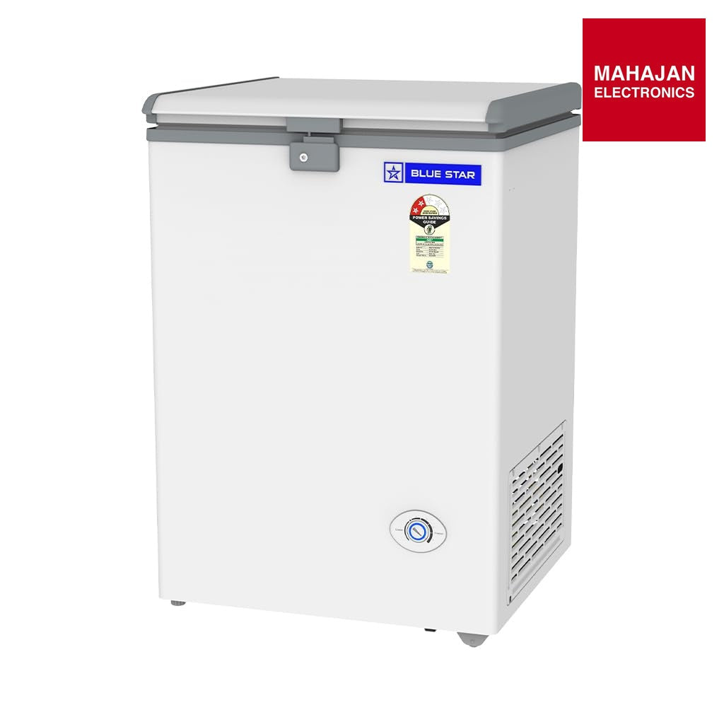 Blue Star HT2-N130 130L Double Door Deep Freezer ( 108L STORAGE)| R290 | 2 Star | White-Online Mahajan โ Mahajan Electronics Online.