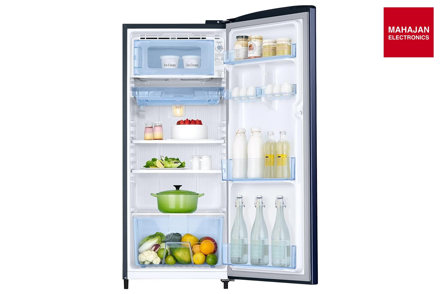 Samsung 183 L, 2 Star, Digital Inverter, Direct-Cool Single Door Refrigerator ( Himalayan Poppu Blue, Single – Mahajan Electronics Online.