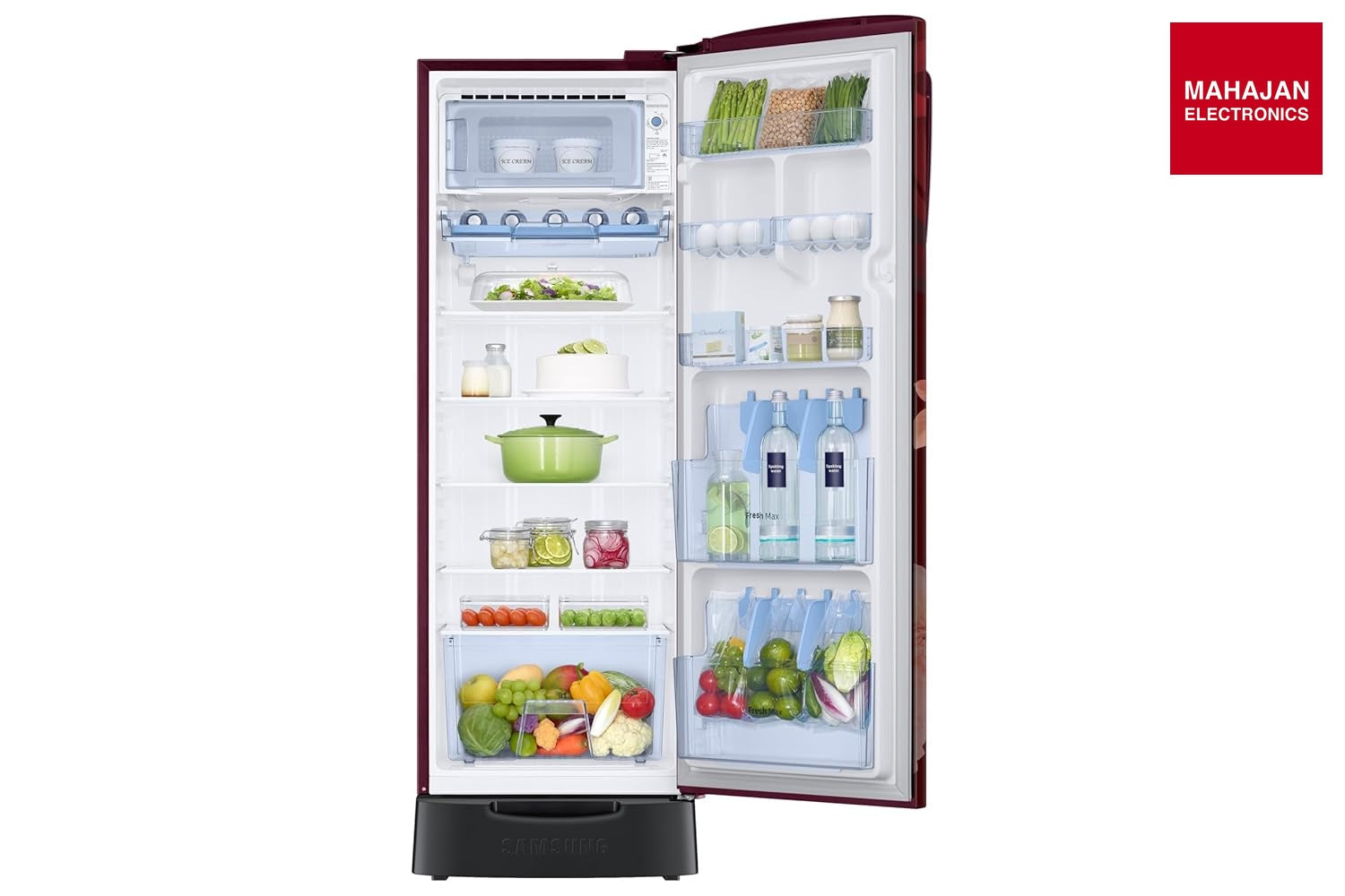 Samsung RR26H3832BR/HL 246 L, 2 Star, Digital Inverter, Direct-Cool Single Door Refrigerator ( Begonia Red β Mahajan Electronics Online.