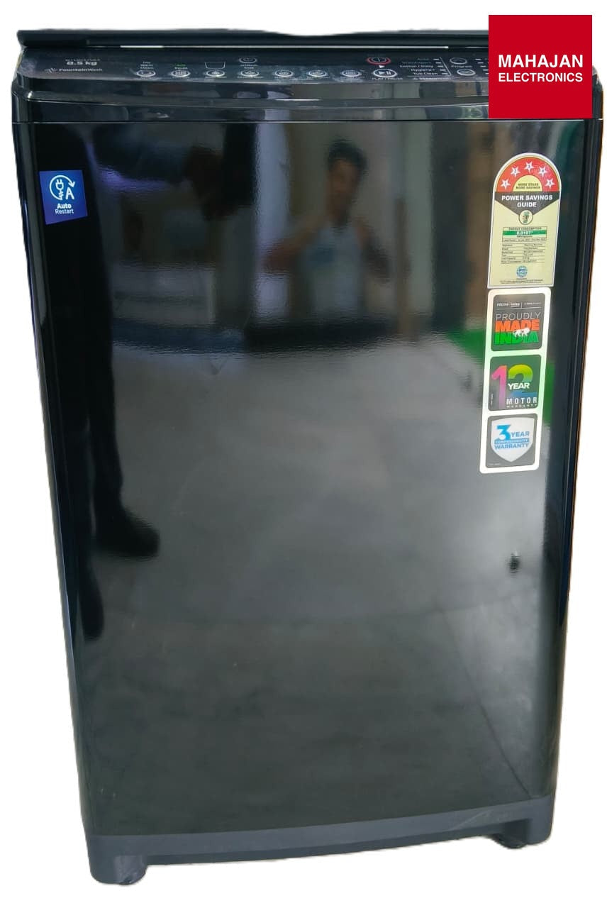 Voltas Beko WTL8512VAA/BPGJHD 8.5 Kg Fully Automatic Top Load Washing Machine | 5 Star | In-Built Heater | Black Voltas Beko