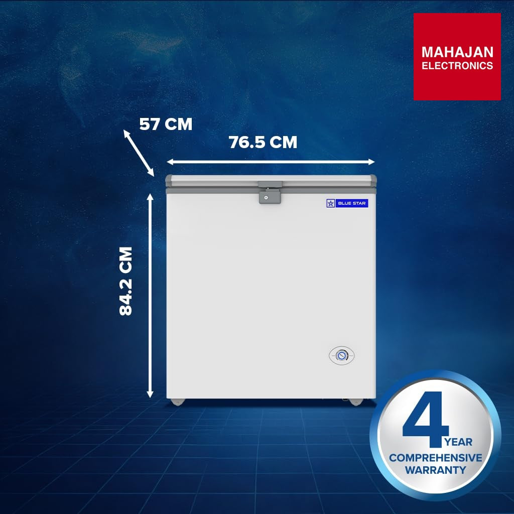Blue Star HT3-N180, 180 Liter Hard Top Single Door Deep Freezer (161 Liter, White, 3-star) Bluestar