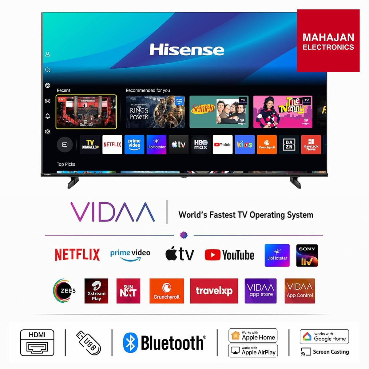 Hisense 65 Inch 65UR8S | RGB MiniLED | Hi-View AI Engine RGB | Native 180Hz Game Mode | Up to 3500 nits Peak Brightness | IMAX Enhanced | 2.1.2 Multi-Channel Surround | AI RGB Light Sensor Hisense