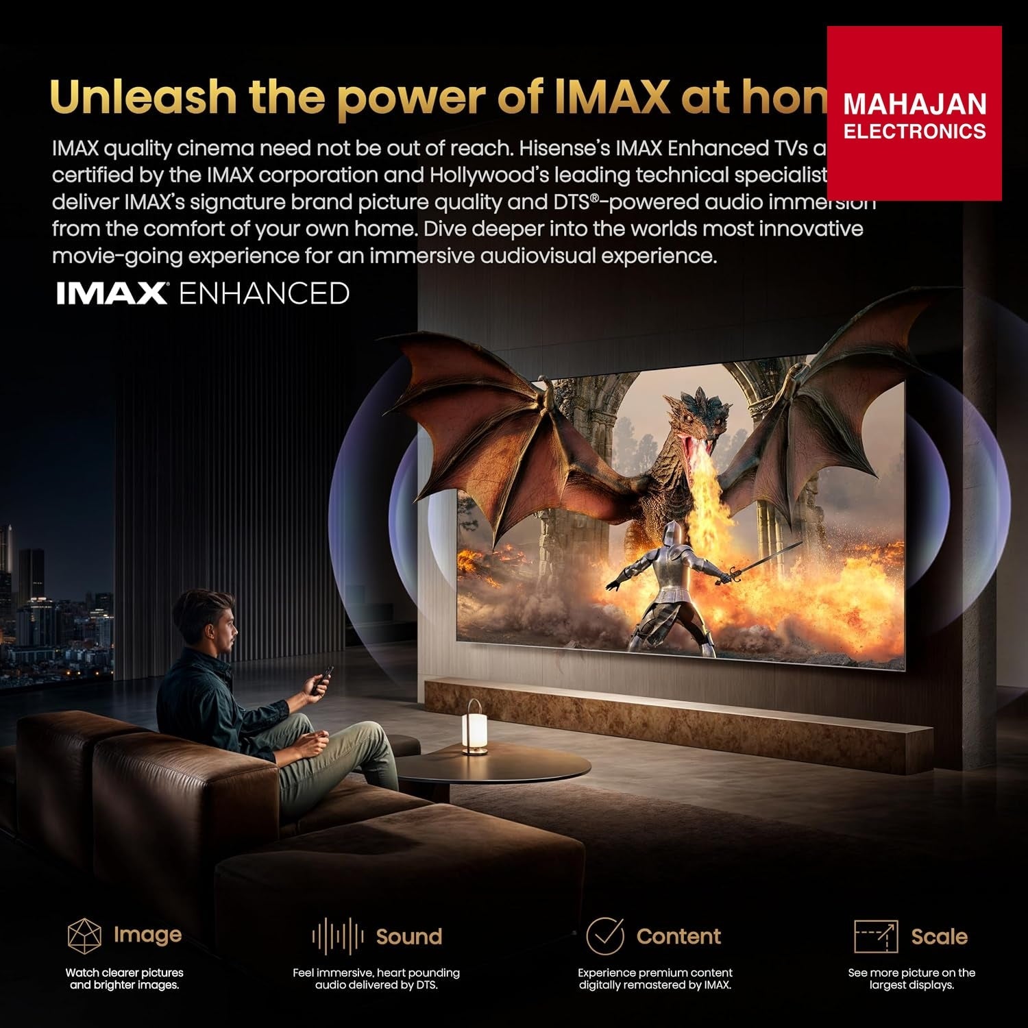Hisense 55 Inch 55UR8S | RGB MiniLED | Hi-View AI Engine RGB | Native 180Hz Game Mode | Up to 3500 nits Peak Brightness | IMAX Enhanced | 2.1.2 Multi-Channel Surround | AI RGB Light Sensor Hisense