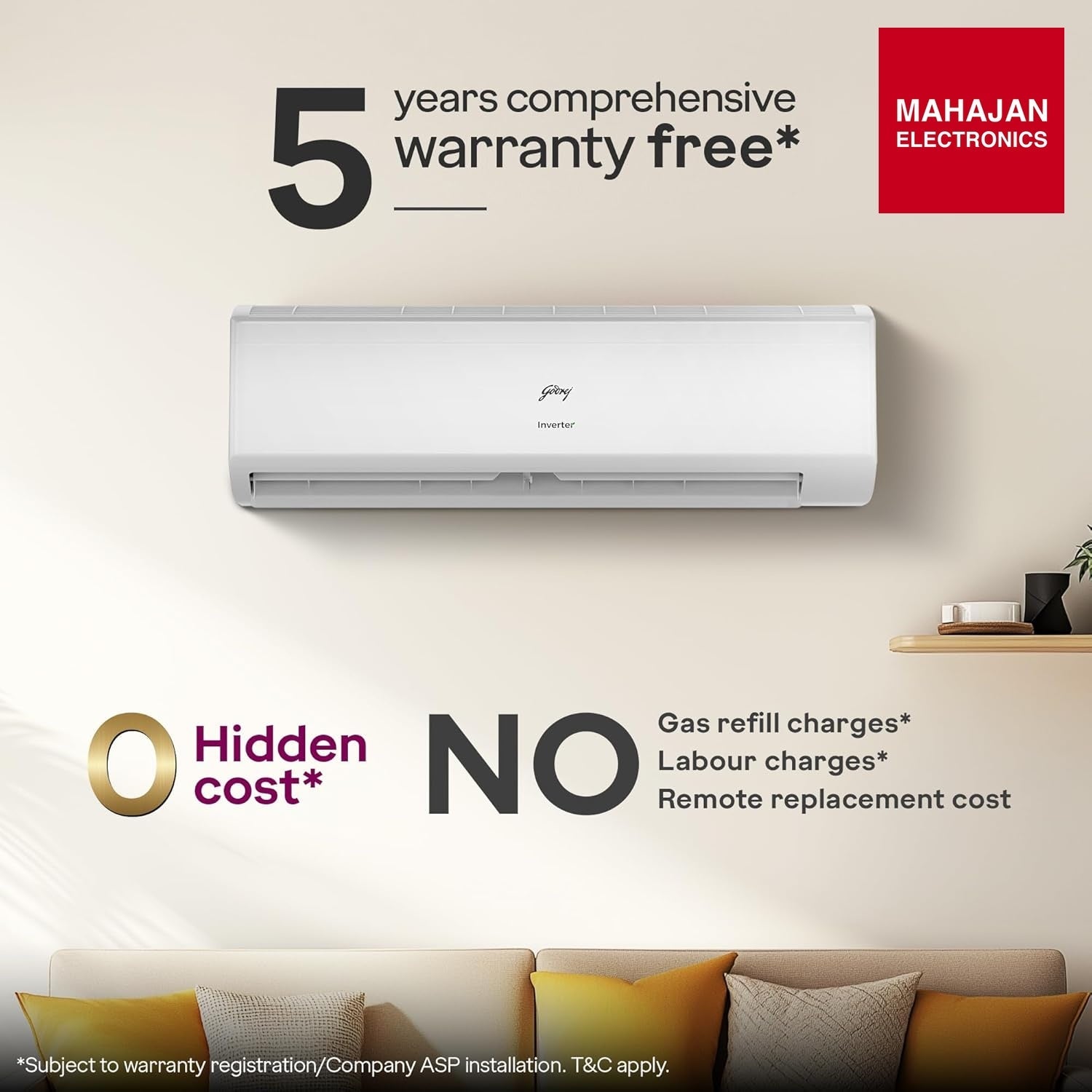 Godrej HIC 24J3TS WA 2 Ton 3 Star AC | New star rated | Inverter Split AC | 5-Year Comprehensive Warranty | AI Powered | 5-in-1 Convertible | I-Sense Technology | Self-clean (AC 2T EC HIC 24J3TS WA, White) Godrej