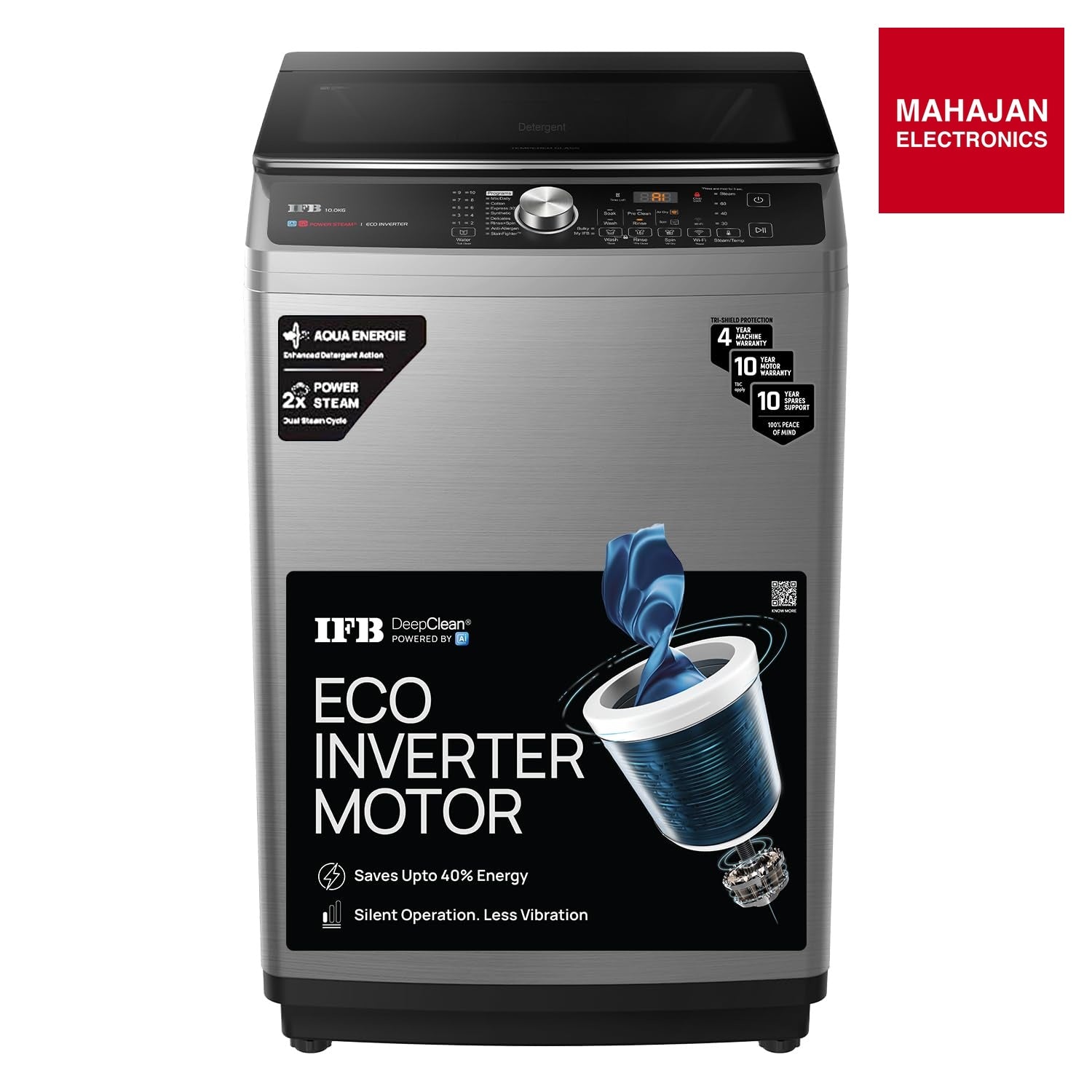 IFB TL100IN3SWID 10 Kg 5 Star AI Powered Fully Automatic Top Load Washing Machine with Inbuilt Heater & Wi-Fi – Inox IFB