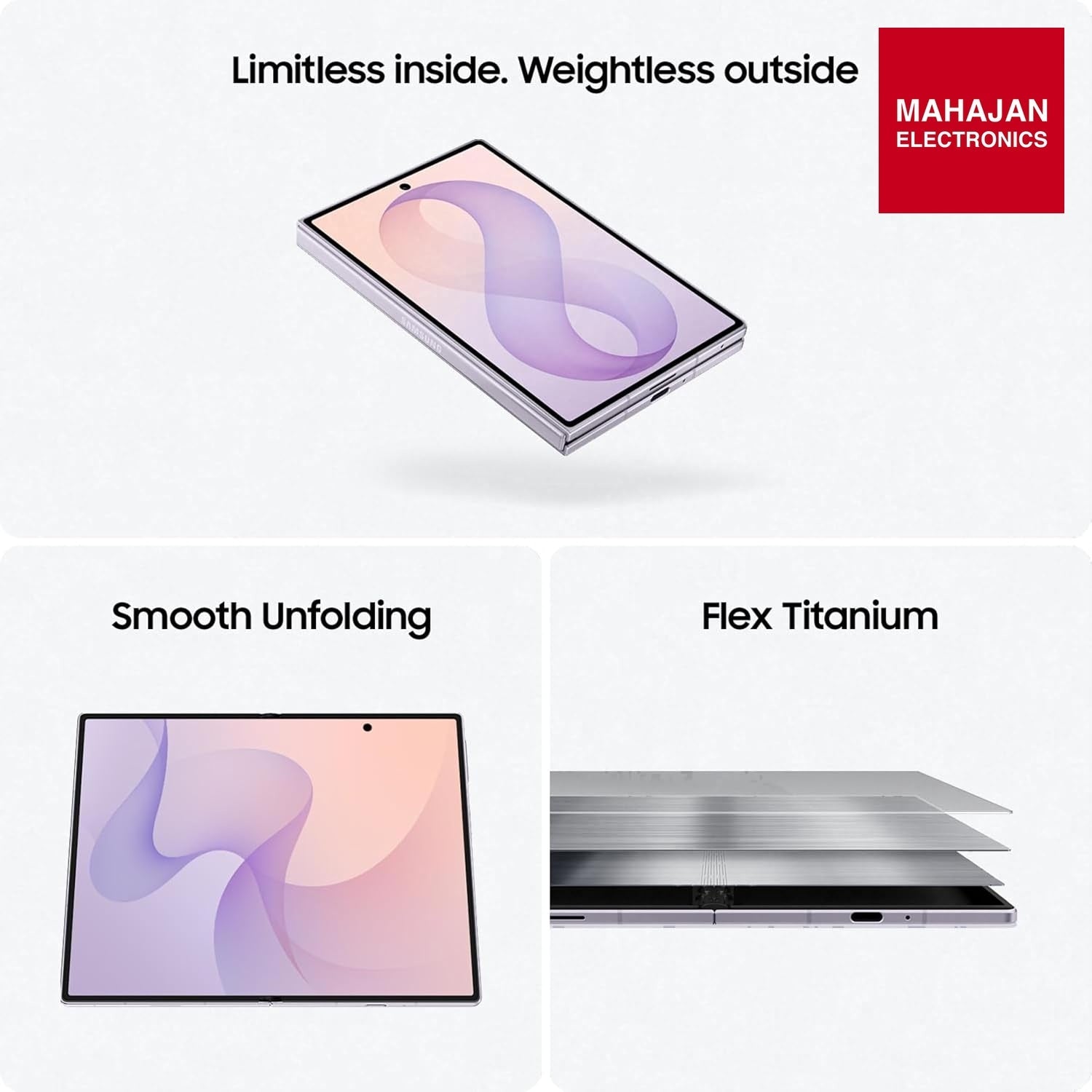 Samsung Galaxy Z Fold8 5G Smartphone with Galaxy AI (Lavender, 12GB RAM, 512GB Storage), All New Shape – Mahajan Electronics Online.