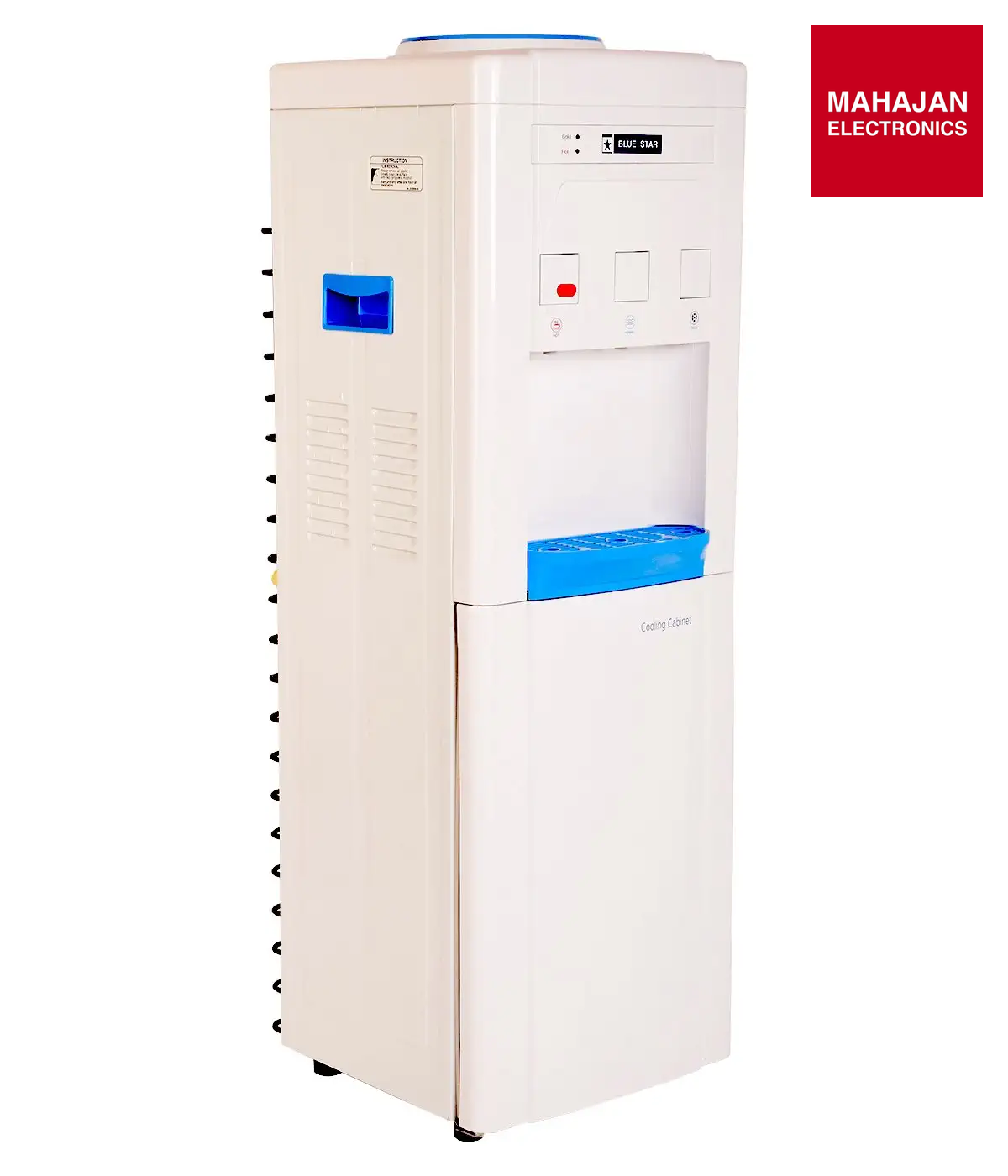 Blue Star BWD3FMRGA Water Dispenser with Refrigerator | Hot, Cold & Normal Taps, 14L Fridge, ABS Body, Stainless Steel Tank Bluestar