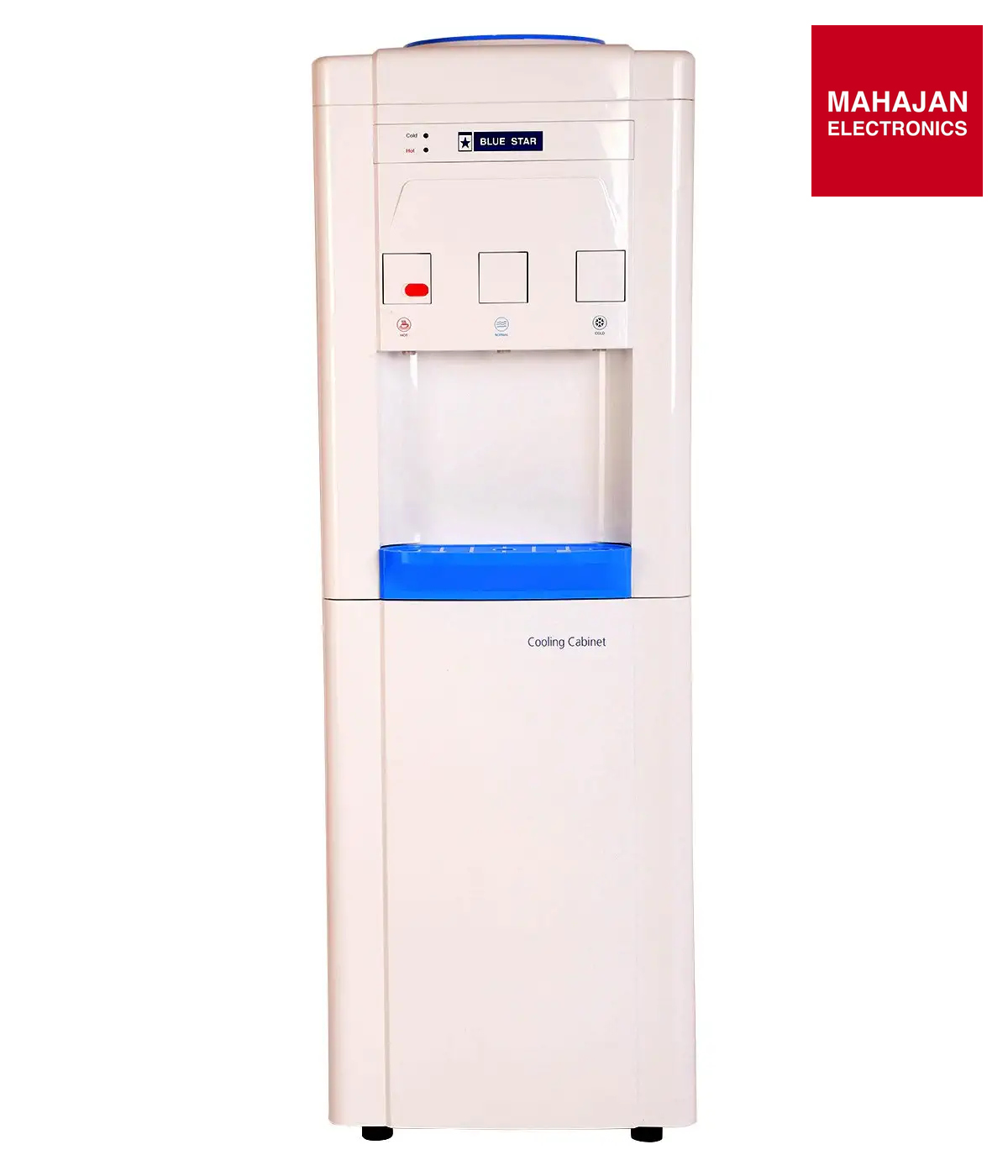 Blue Star BWD3FMRGA Water Dispenser with Refrigerator | Hot, Cold & Normal Taps, 14L Fridge, ABS Body, Stainless Steel Tank Bluestar