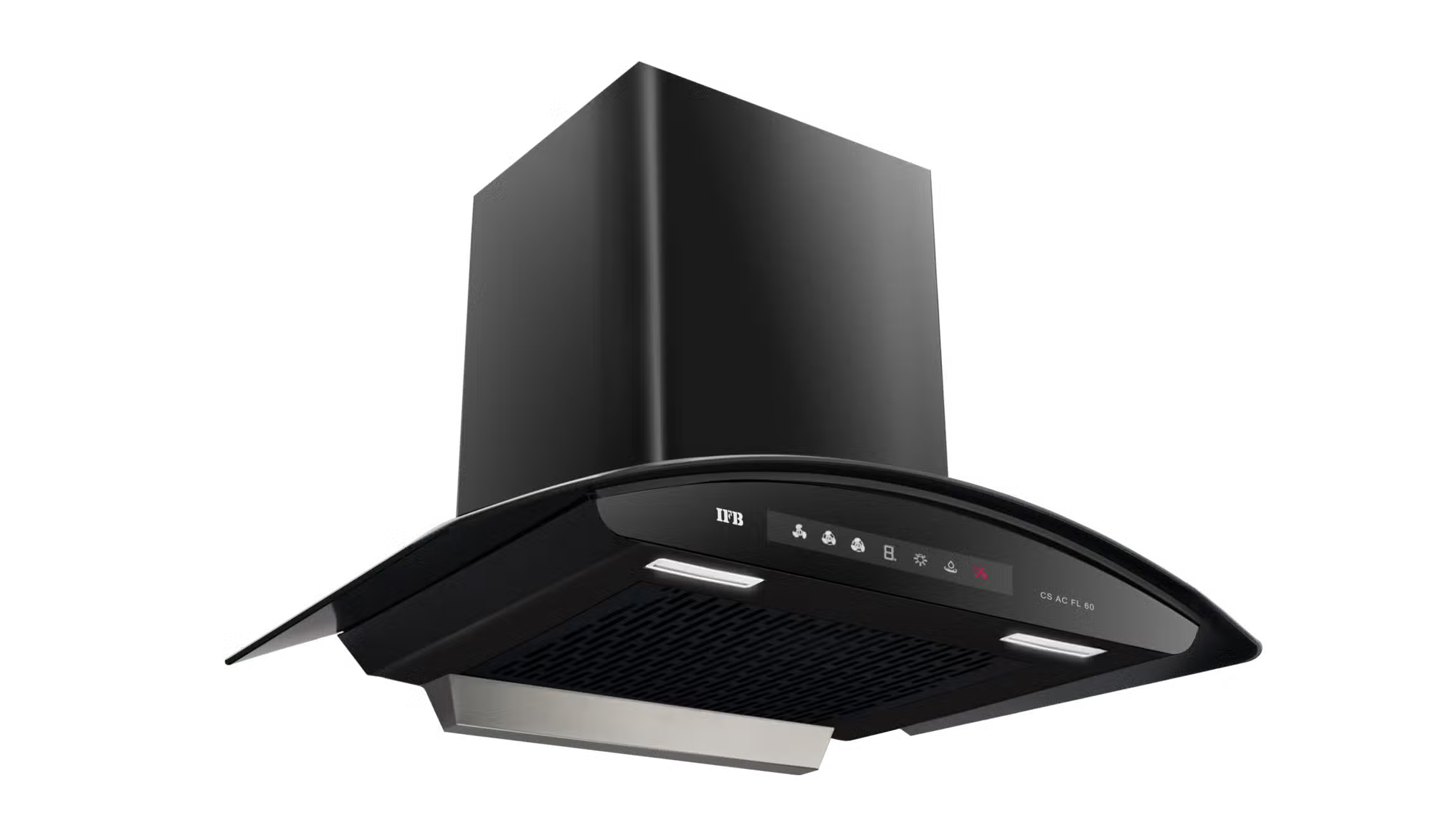 IFB CS AC FL P 60 60cm Wall Mount Chimney| Auto Clean | Hand Sensor + Feather Touch Controls | Decorative Black Glass Finish.Mahajan Electronics Online