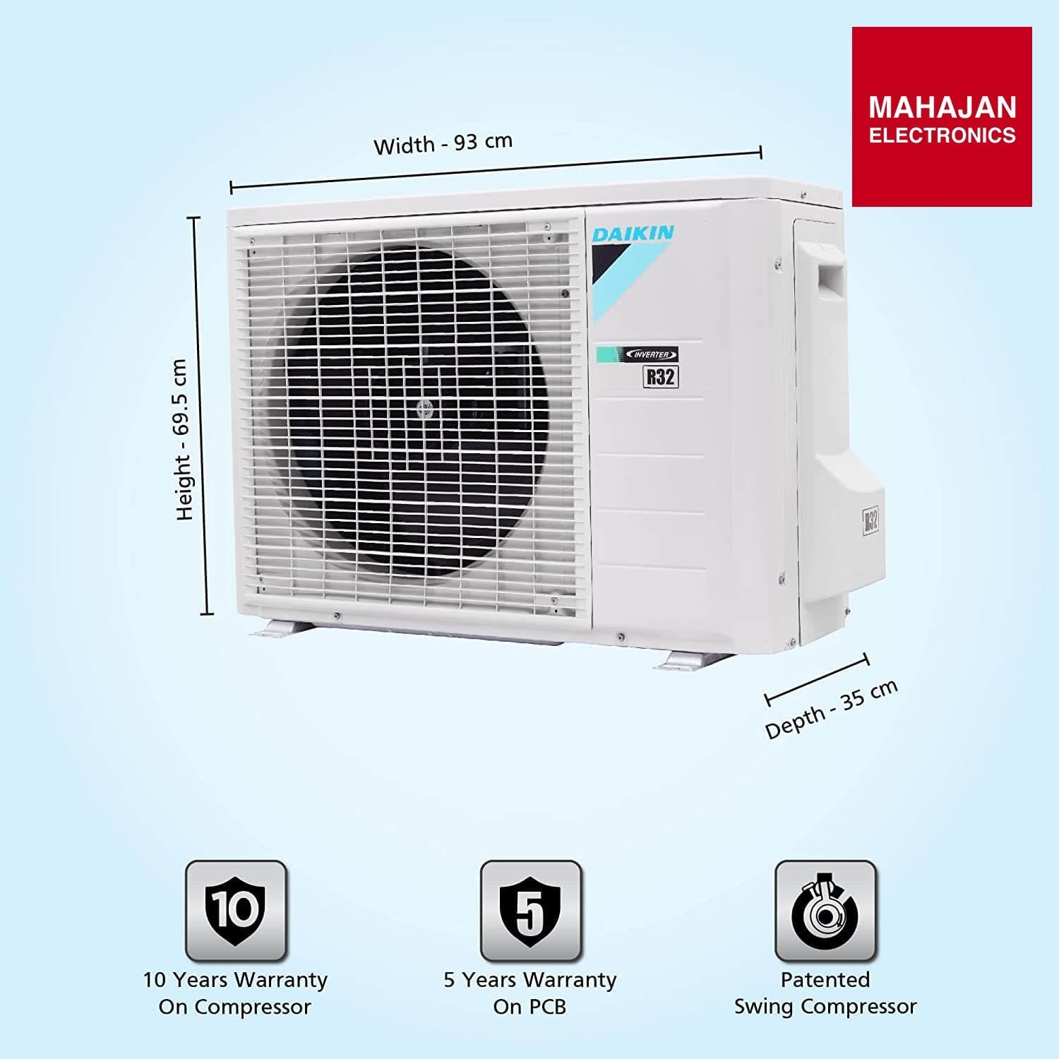 Daikin 1.8 Ton 5 Star Inverter Split AC MTKM60UV16 Daikin