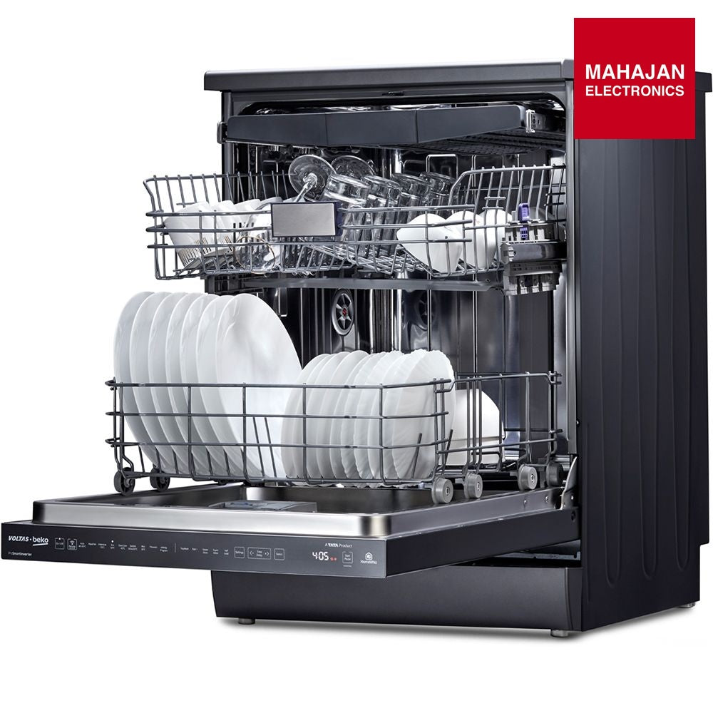 Voltas Beko DF15A 15 Place Setting Dishwasher (Anthracite) | CornerIntense™ | Wi-Fi Smart Control | ProSmart™ Inverter Motor | Made in Turkey Voltas Beko