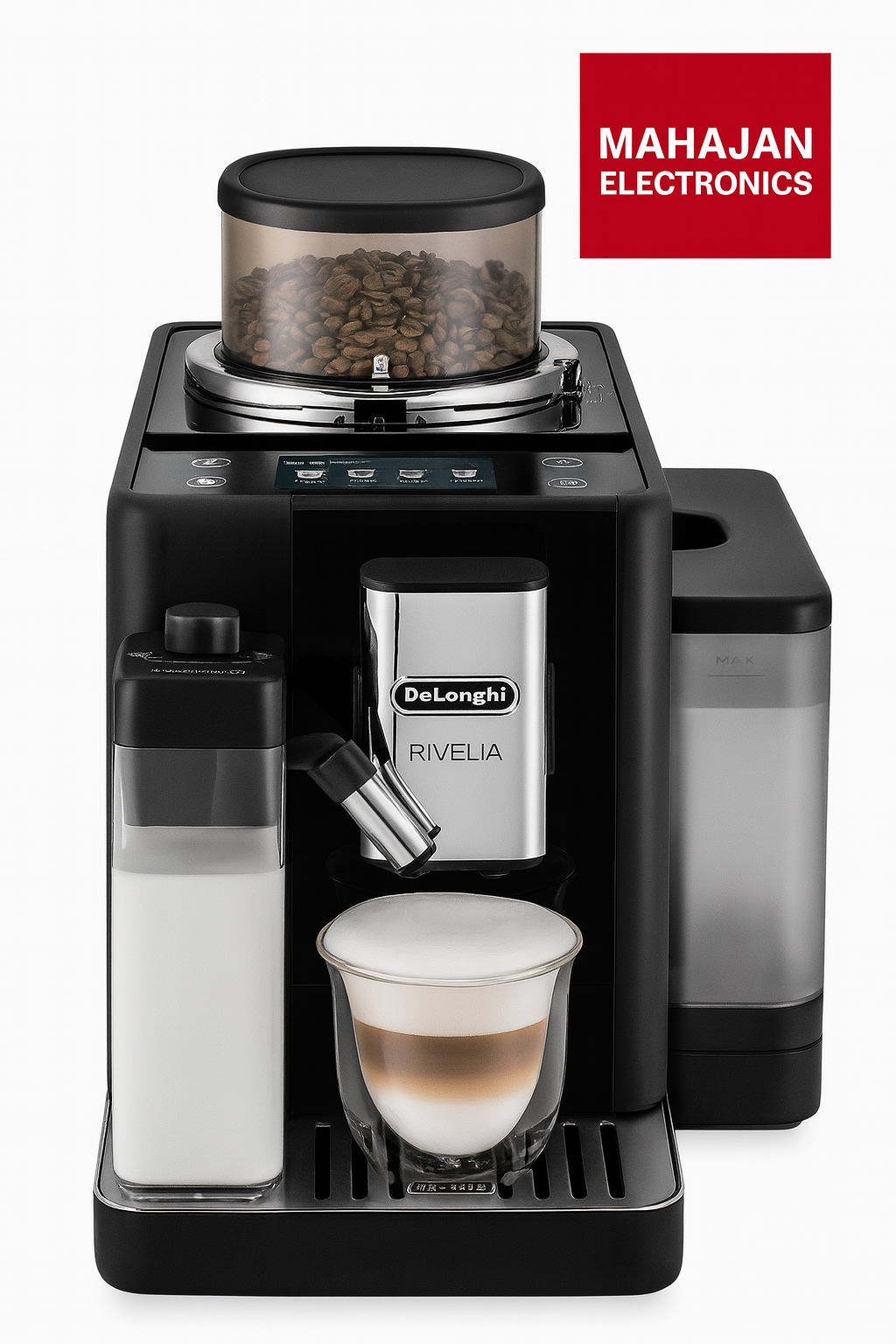 De’Longhi Rivelia EXAM440.55.B | Fully Automatic Coffee Machine | Bean-to-Cup | LatteCrema Hot | 3.5” Touch Display | Mahajan Electronics Delhi NCR