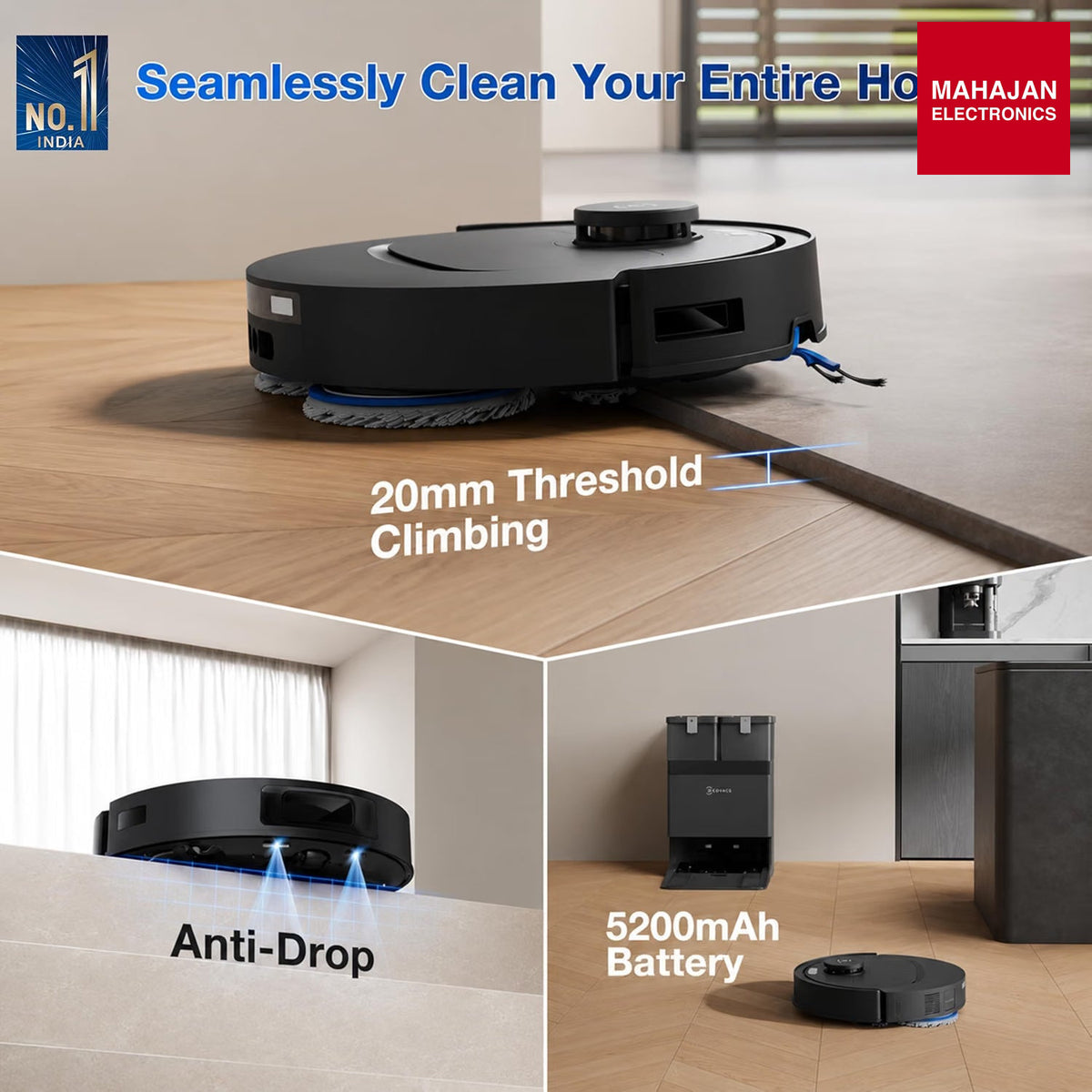 ECOVACS DEEBOT T30e OMNI 2-in-1 Robot Vacuum Cleaner & Mop β Mahajan Electronics Online.