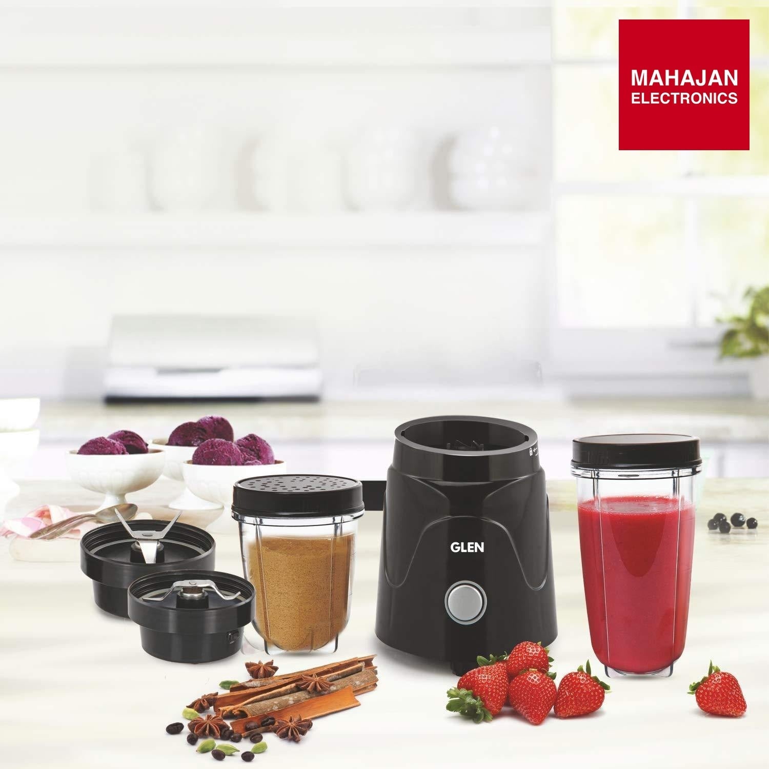 Glen SA 4048 Active Blender | 350W Compact Mixer Grinder | 2 Jars & Blades | Smoothies, Chutneys, Masalas | Mahajan Electronics Delhi NCR GLEN