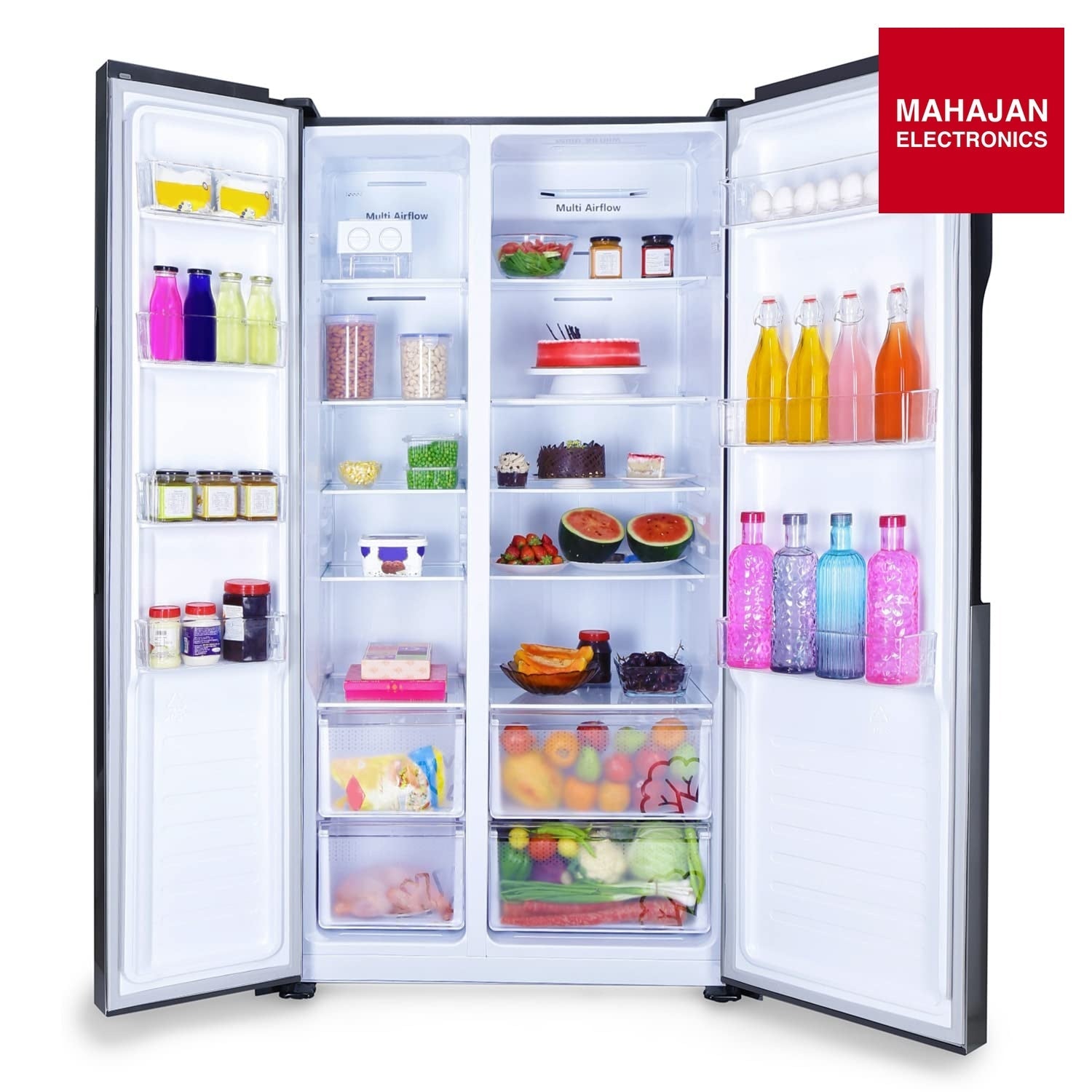 Godrej RS EONVELVET 579 RFD PL ST 564 L Frost Free Side-By-Side Refrigerator ( Platinum Steel, Multi Air Flow System) Godrej
