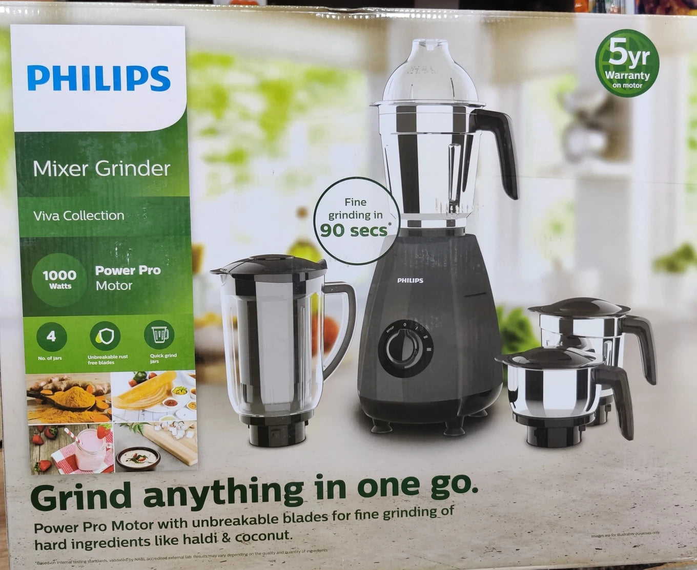 PHILIPS HL7704/00 1000 W Juicer Mixer Grinder (HL7704/00 black | 4 Jars | Black Philips
