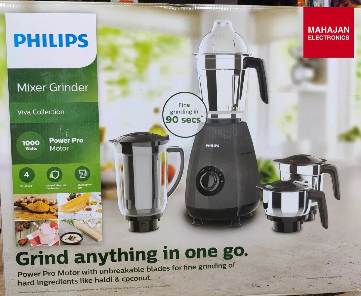 PHILIPS HL7704/00 1000 W Juicer Mixer Grinder (HL7704/00 black | 4 Jars | Black Philips – Mahajan Electronics Online.