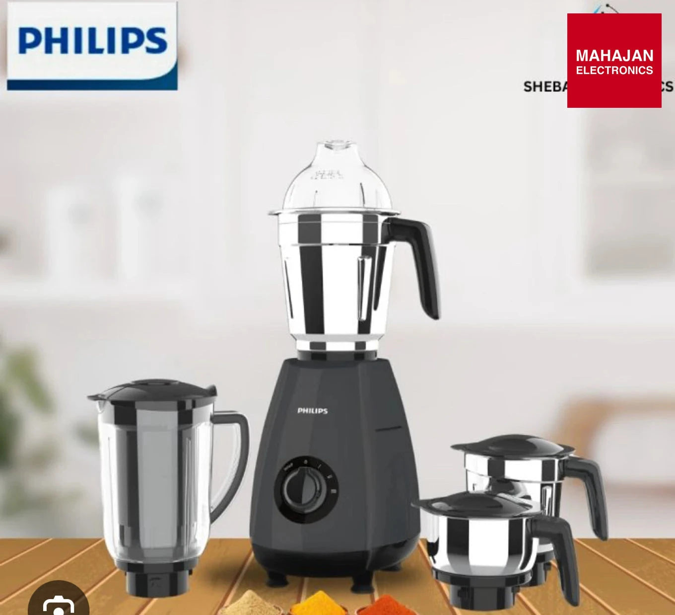 PHILIPS HL7704/00 1000 W Juicer Mixer Grinder (HL7704/00 black | 4 Jars | Black Philips online mahajan – Mahajan Electronics Online.