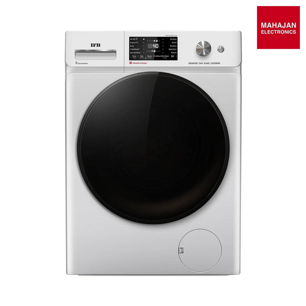 IFB Senator SXN 8012K CMS 8 Kg Fully Automatic Front Load Washing Machine with DeepClean & Eco Inverter Motor (Silver) – Mahajan Electronics Online.