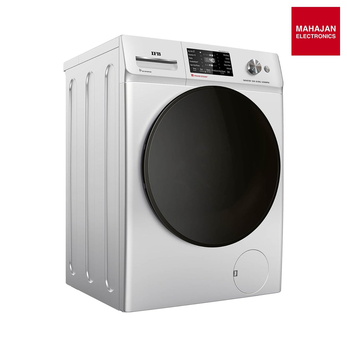 IFB Senator SXN 8012K CMS 8 Kg Fully Automatic Front Load Washing Machine with DeepClean & Eco Inverter Motor (Silver) – Mahajan Electronics Online.