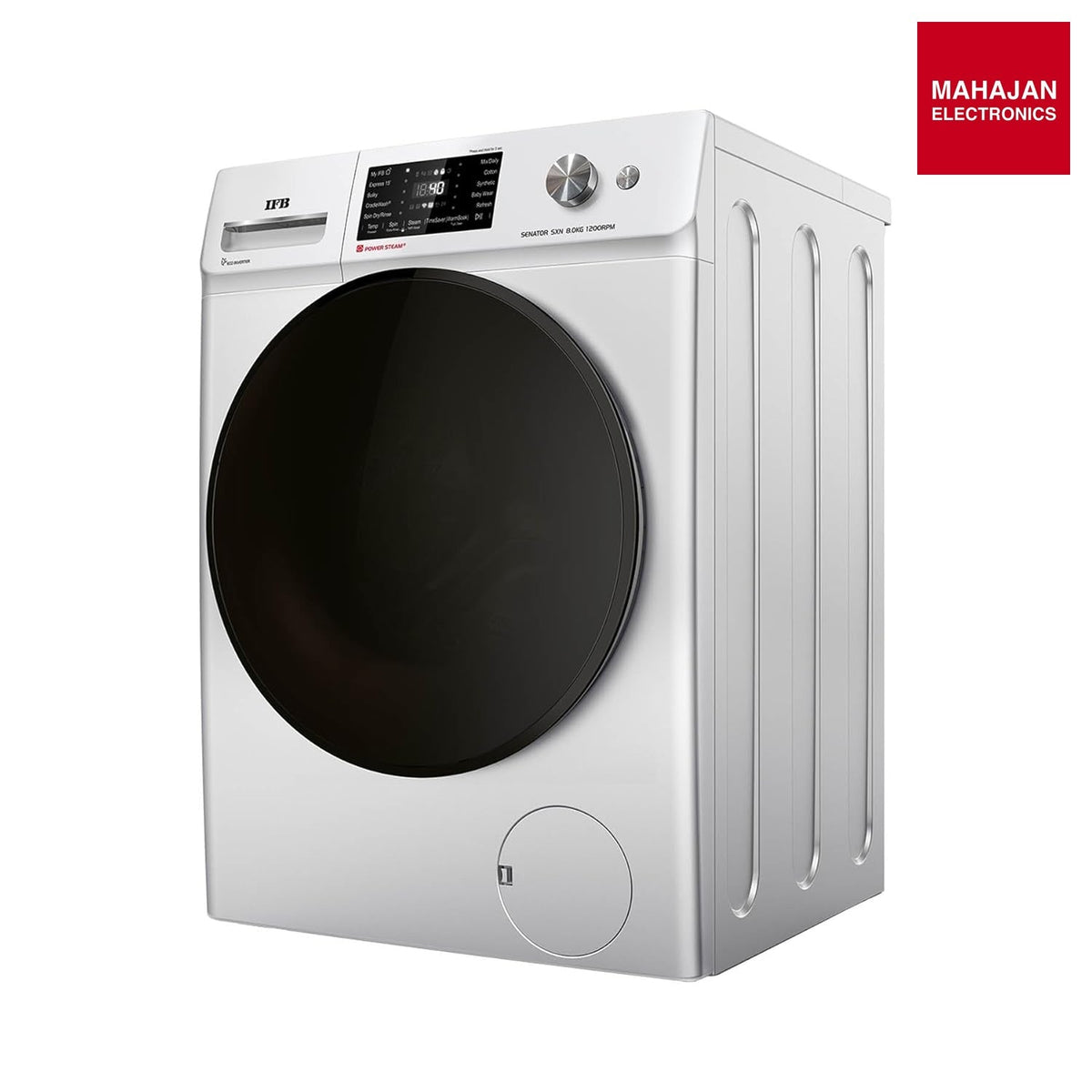 IFB Senator SXN 8012K CMS 8 Kg Fully Automatic Front Load Washing Machine with DeepClean & Eco Inverter Motor (Silver) – Mahajan Electronics Online.