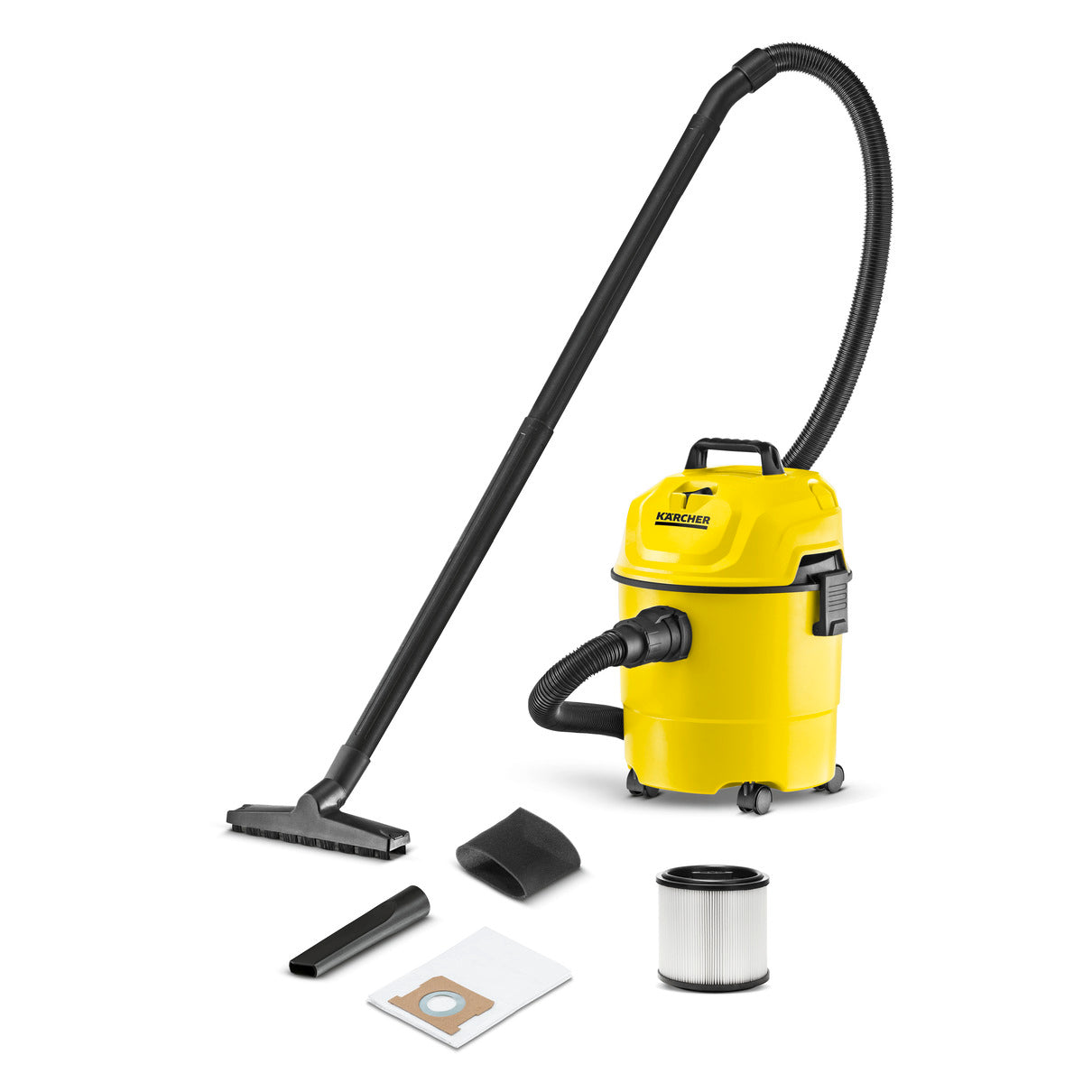 KARCHER WD 1 CLASSIC Kap-Multi-Purpose Vacuum Cleaner, Yellow,15 Liter, Cartridge-Online Mahajan Electronics
