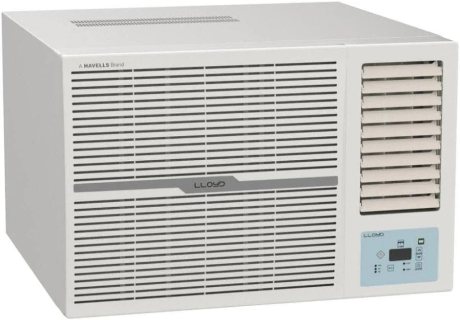 Lloyd GLW12C2YWSEW 1.0 Ton 2 Star Fixed Speed Window AC (100% Copper, White with Silver Deco Strip)-Online Mahajan Electronics
