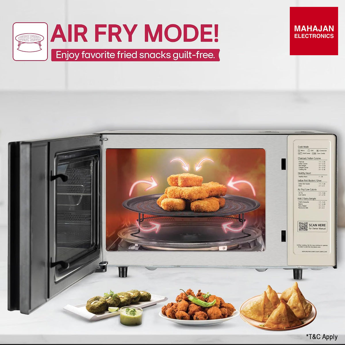 LG MJEN286UJWF 28 L Convertible Microwave Oven with Air Fry, Charcoal Lighting Heater, Wi-Fi Enabled (Black & – Mahajan Electronics Online.