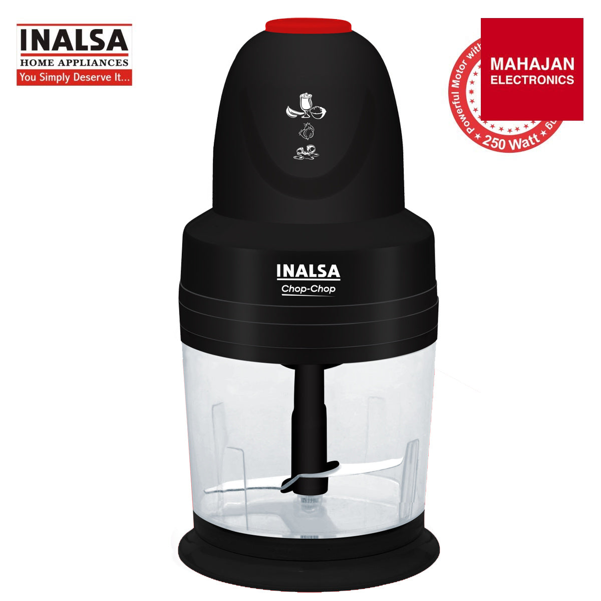 INALSA Chop Chop Mini Chopper for Kitchen |1.0 LCapacity|Unbreakable Bowl|250W Motor|2 Yr Warranty INALSA – Mahajan Electronics Online.