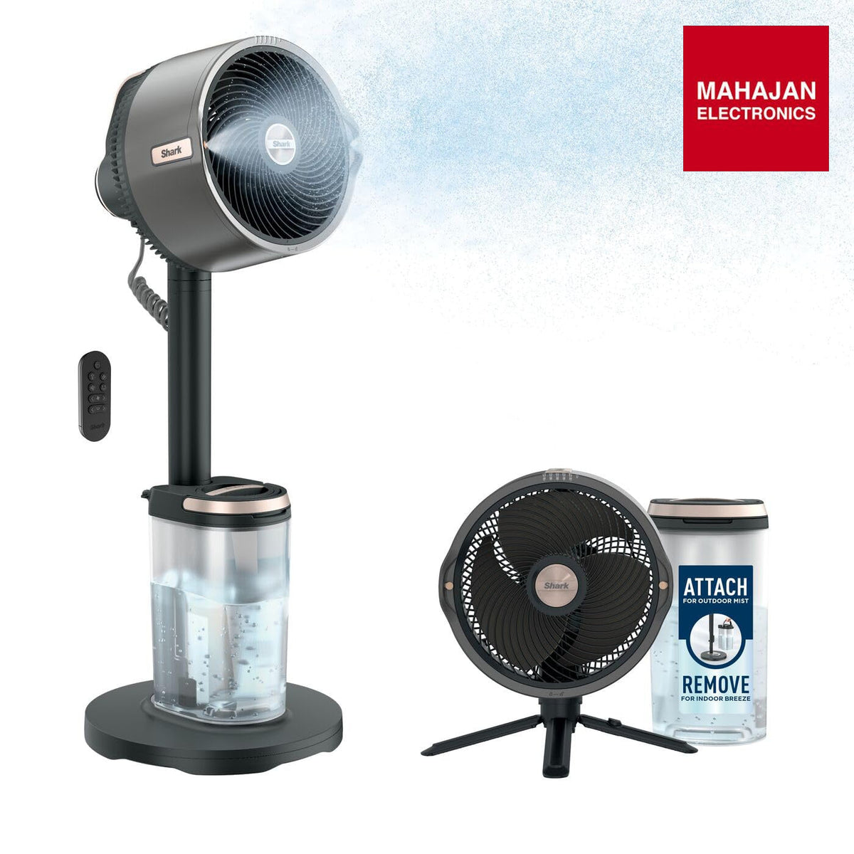 Shark FA300EU FlexBreeze Pro Mist Wireless Indoor/Outdoor Fan, Portable Mister, 20m Range, Free Standing or – Mahajan Electronics Online.