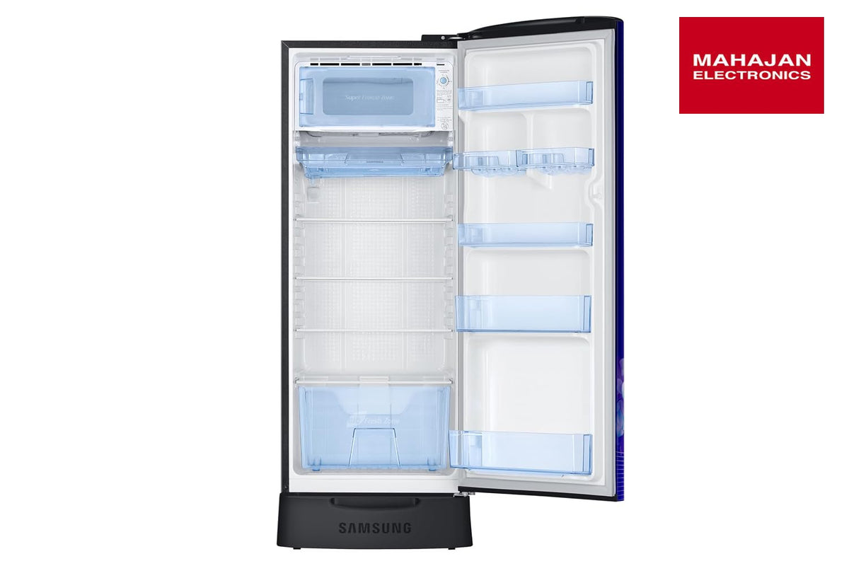 Samsung RR24H2823HS/NL, 223 L, 3 Star, Digital Inverter, Direct-Cool Single Door Refrigerator ( Hydrangea Blue, Base Stand Drawer, Single Touch Defrost, 2026 Model)-Online Mahajan Electronics