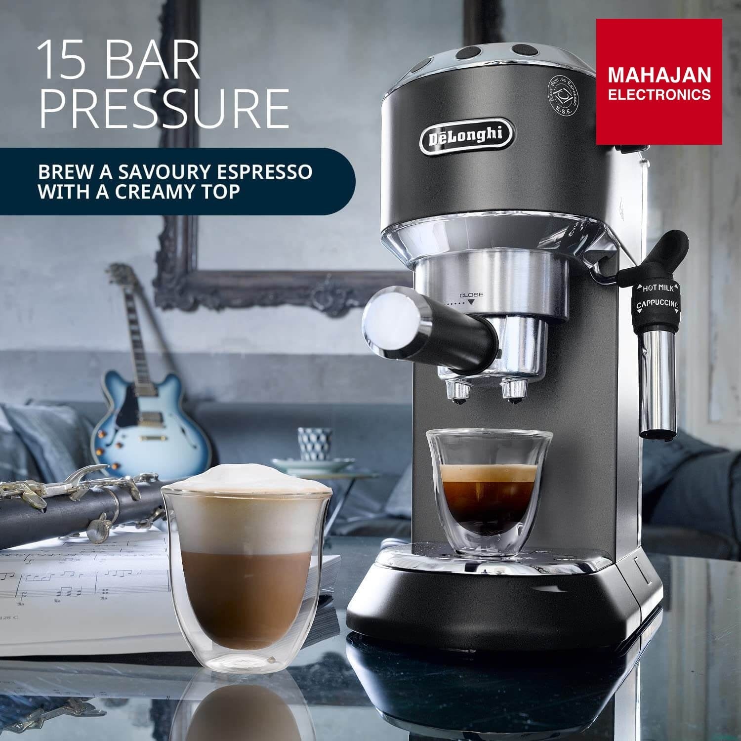 De’Longhi EC685.BK 15-Bar Pump Espresso Coffee Machine (Black) De'Longhi