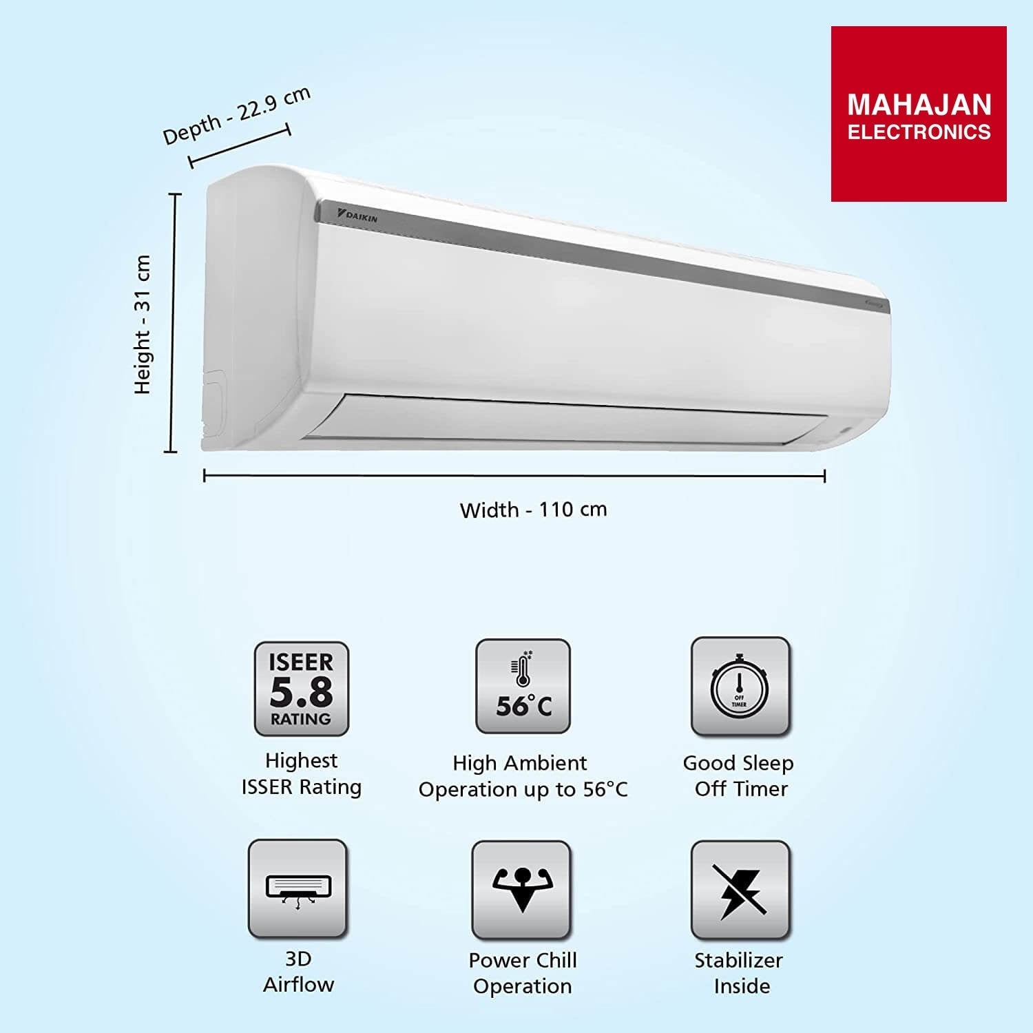 Daikin FTKF50UV16 1.5 Ton 5 Star Inverter Split AC | Power Chill | Copper Condenser | R32 Refrigerant Daikin