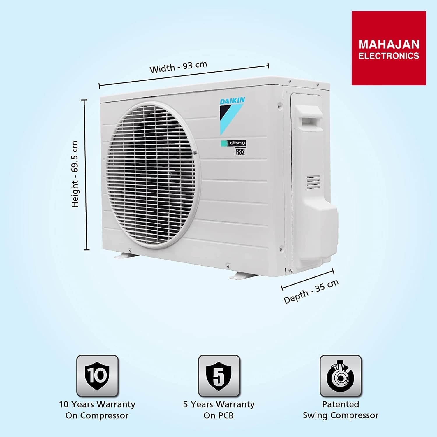 Daikin FTKF50UV16 1.5 Ton 5 Star Inverter Split AC | Power Chill | Copper Condenser | R32 Refrigerant Daikin