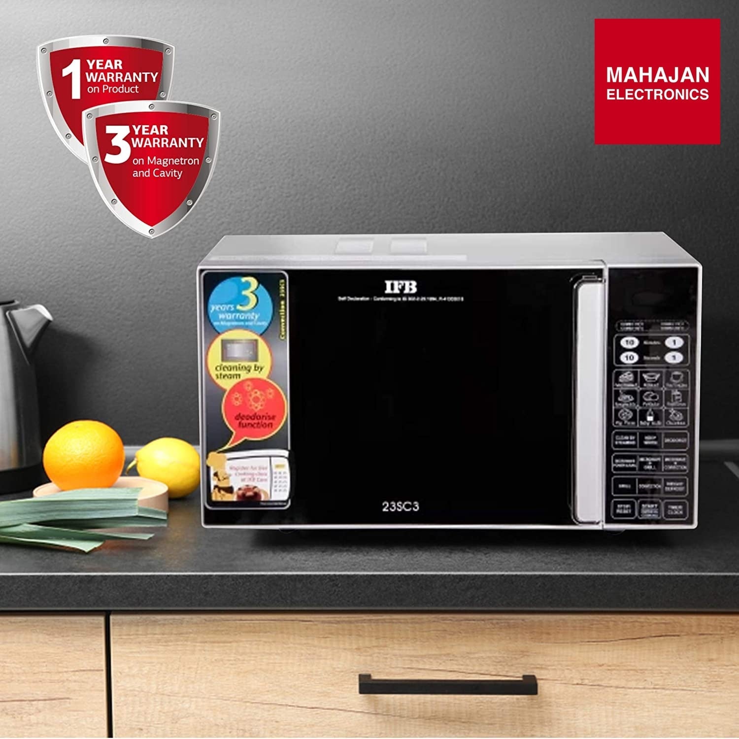 IFB 23 L Convection Microwave Oven (IFB 23SC3, Metallic Silver) IFB