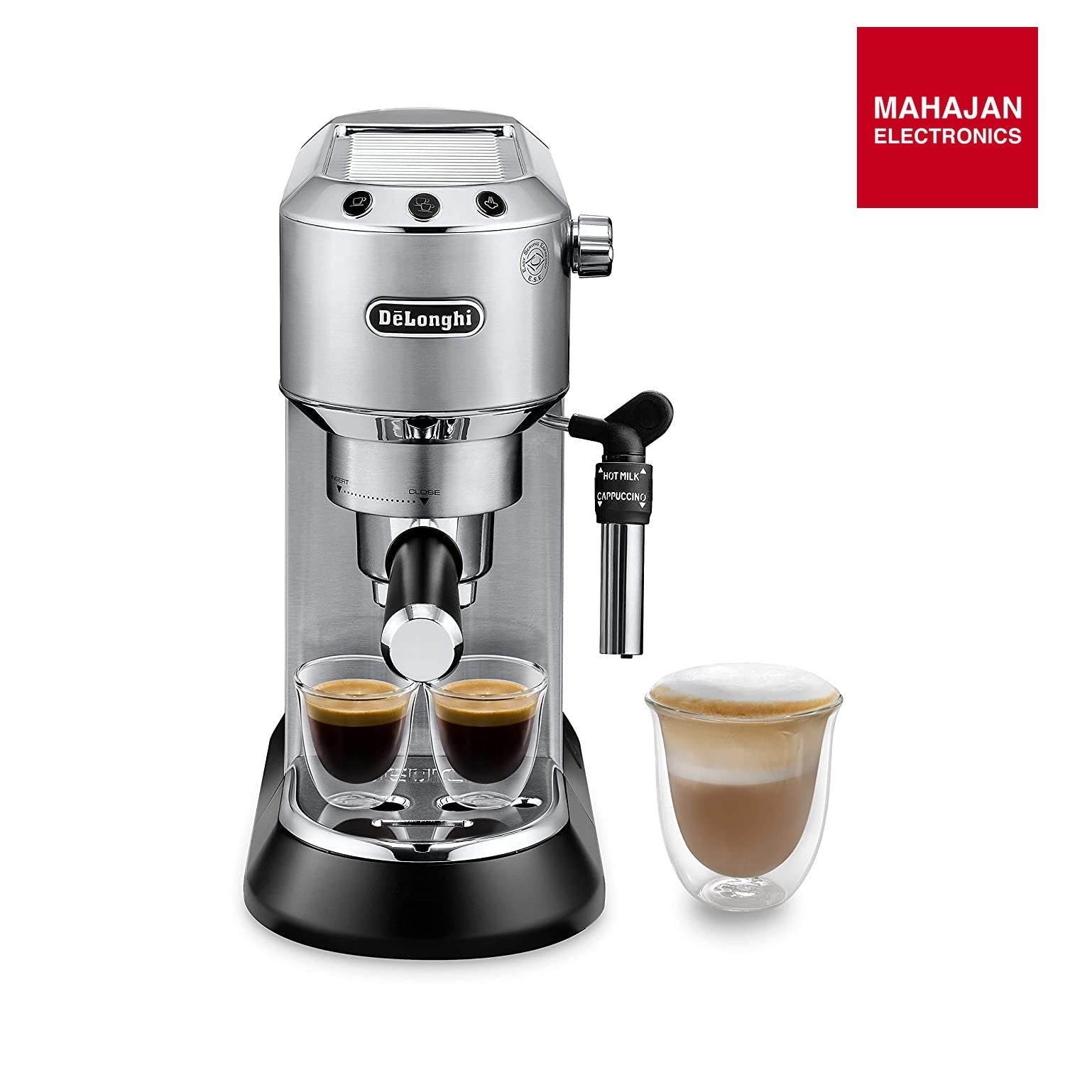 DeLonghi EC685M 1350-Watt Espresso Coffee Machine (Metallic) | 15-Bar Pressure | Thermoblock | Cappuccino System De'Longhi