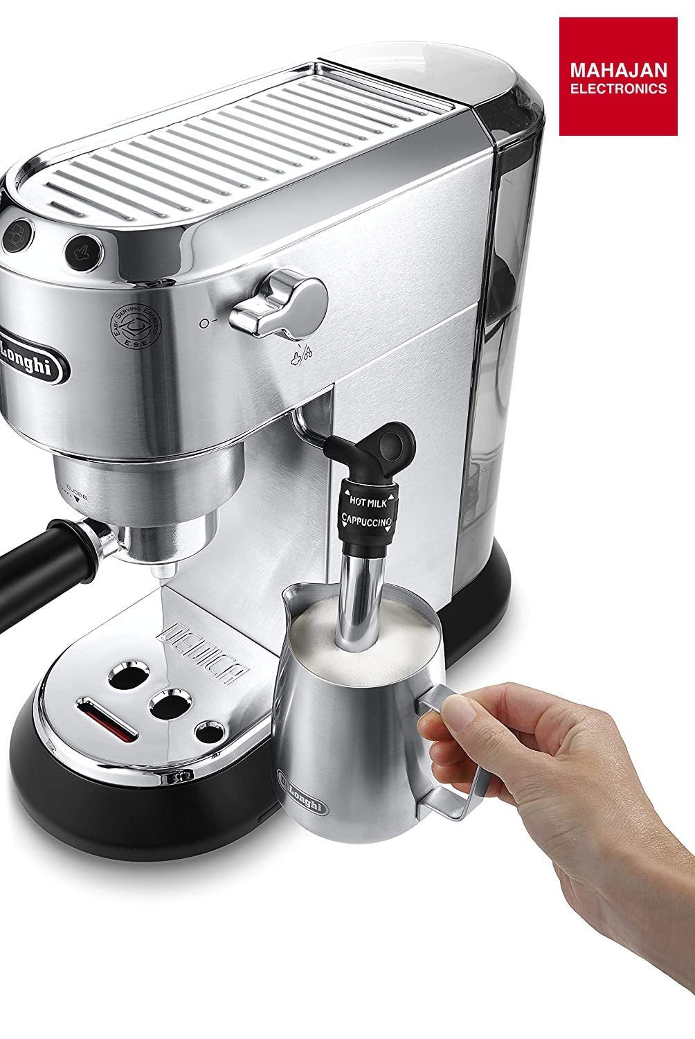 DeLonghi EC685M 1350-Watt Espresso Coffee Machine (Metallic) | 15-Bar Pressure | Thermoblock | Cappuccino System De'Longhi